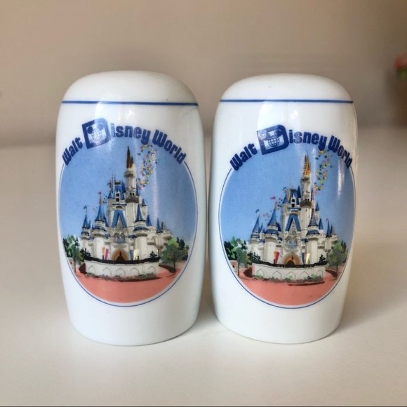 Vintage Walt Disney World Salt and Pepper Shakers White Blue - Picture 2 of 7